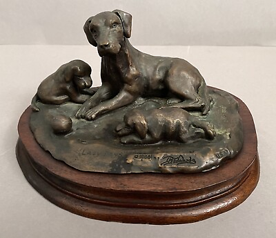 DD Edwards Sculpture Mother Dog amp; Puppies Lazy Days Limited Edition 113 3500 $50.00