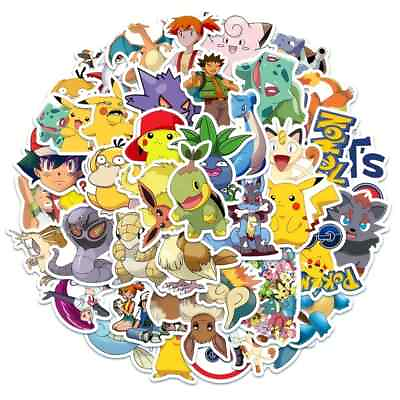 #ad Assorted Pokemon Sticker Pack 20 Pcs Decals for Laptops Phones $3.97