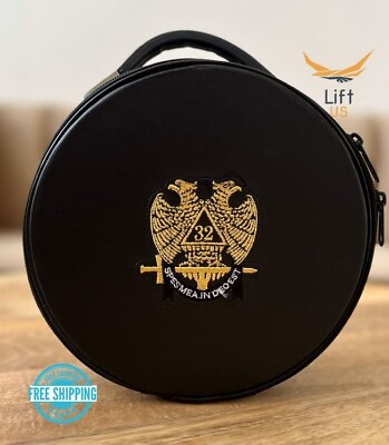 #ad Masonic Scottish Rite 32 Degree Double Eagles Crown Cap Case Freemason Hat Carry $39.99