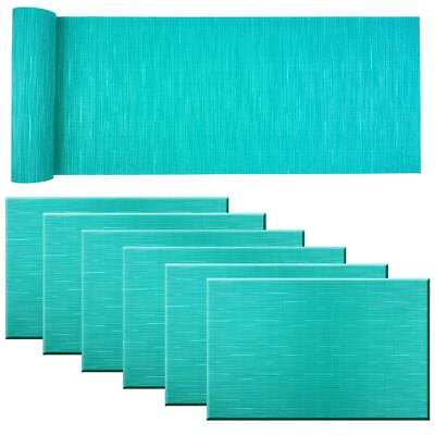 #ad Durable Placemats Vinyl Heat Resistant Table Mats Match with Table Runner Was... $29.61