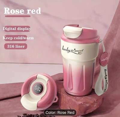 #ad 420ml Coffee Thermos Cup with Temperature Display BEAUTIFUL COLOR 🥰 $25.00
