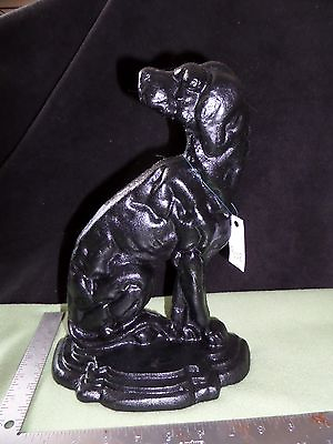 #ad Vintage Cast Iron Dog Doorstop 12quot; Tall $97.23
