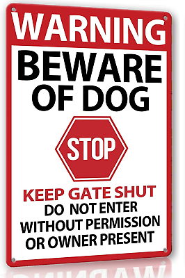 #ad Beware of Dog Signs for Fence Warning Tin Sign Beware of Dog Do Not Enter $11.64