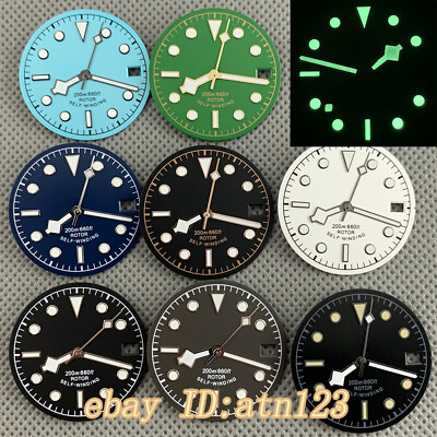 #ad 28.5mm sterile green blue black Dial with snowflake hands fit NH35NH35A Movement GBP 12.00