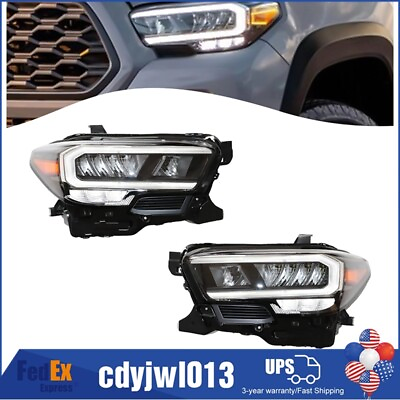 #ad 2x Full LED w DRL Headlight Sequential Signal Lamp For Toyota Tacoma 2016 2023 $457.85