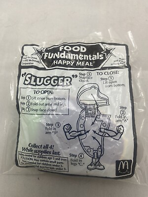 #ad 1992 McDonald#x27;s Happy Meal Toy Food Fundamentals Slugger Sealed $4.00