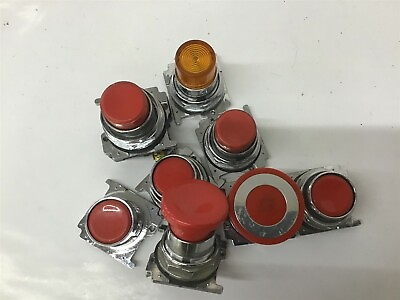 #ad Assorted Red Push Buttons Lot Of 8 $45.00