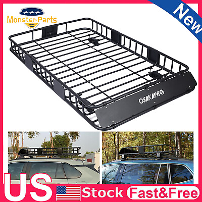 #ad 64quot; x 39quot; x 6quot; Rooftop Cargo Carrier Basket Rack Luggage Holder w Strap For Ford $168.99