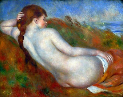 #ad Reclining nude by Pierre Auguste Renoir Giclee Fine Art Print Repro on Canvas $49.95
