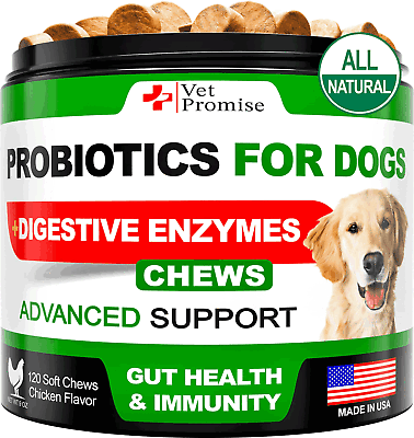 #ad Probiotics for Dogs Digestive Enzymes for Good Health Itchy Skin 120 Chews $23.34