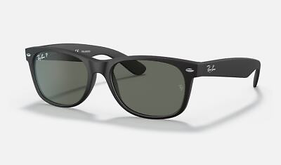 #ad Ray Ban New Wayfarer Rubber Black Polarized Green 55 mm Sunglasses RB2132 622 58 $131.93