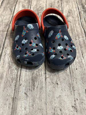 #ad Crocs Kids Toddler Size 9C Spaceship Blue Clog Mule Summer Water Shoe $22.40