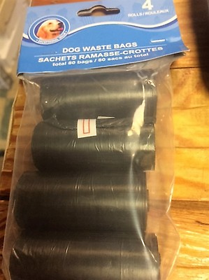 #ad Dog Waste Bags 80ct Disposable 4 ROLLS New In Pack $3.99