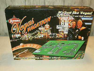 #ad Vintage Vegas Vacation Board Game w Roulette Wheel Camelot Games $30.00