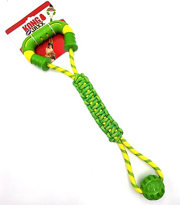 #ad KONG Jaxx Mega Tug LARGE Easy Grip Handle with Ball amp; Rope Durable Dog Toy 22x7quot; $27.89