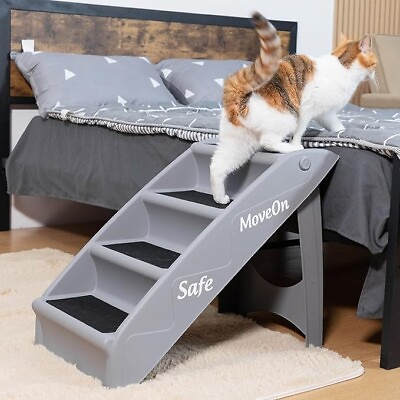 #ad Dog Stairs for Small Dogs Foldable 4 Step Pet Dog Stairs Steps for Bed Couch $30.99