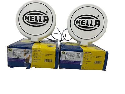 #ad Pair Hella Comet 500 Driving Lamp Yellow Spot Light With Cover Universal Fit $141.12