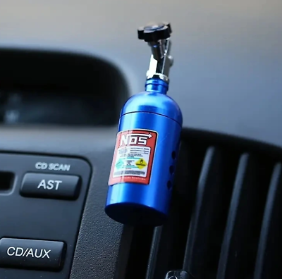 #ad Blue Metal Car Vent Air Freshener with Refillable Scented Tablet Fresh $10.99