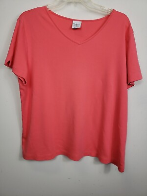 #ad Westbound Women’s 1X top Pink short sleeve Sleeves Soft cotton vneck $13.00