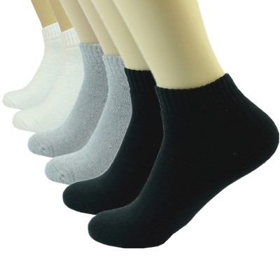 #ad 3 12 Pairs Ankle Quarter Mens Sport Plain Athletic Casual Cotton Socks Size 9 13 $5.99
