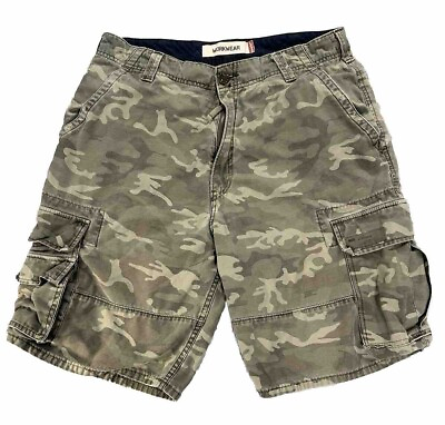 #ad Levi#x27;s Workwear Cargo Shorts Men#x27;s 34 Faded Green Woodland Camo 11quot; Inseam Army $22.99