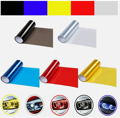 #ad Car Auto Premium Glossy Headlight Taillight Fog Light Vinyl Sticker Tint Film $6.99