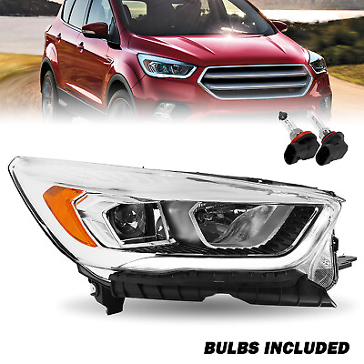 #ad For 2017 2019 Ford Escape Right Passenger Halogen Headlight Lamp with LED DRL $127.99