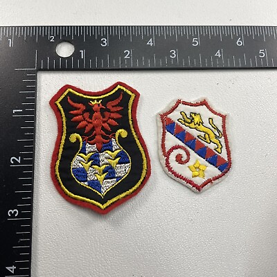 #ad Vtg Lot Of 2 Coat Of Arms Style Shield Patches Patch Lot A 93V9 $5.99
