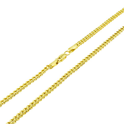 #ad 10K Yellow Gold 2.5mm Wheat Franco Box Chain Pendant Necklace 16quot; 30quot; Hollow $211.99