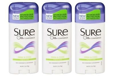 #ad BL Sure Deodorant 2.7oz Invisible Solid Fresh And Cool PACK OF 3 $17.84