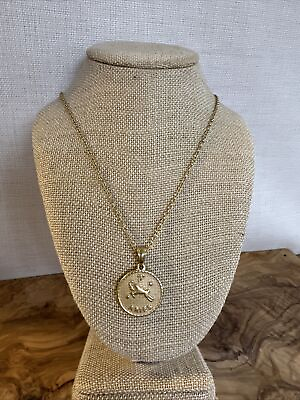 #ad #ad 20 23” 18k Gold Plated Necklace ARIES Round Gold Pendant $31.50