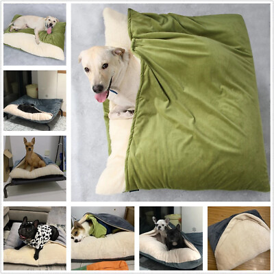 #ad 80lb Orthopedic Dog Bed Soft Plush Cave Kennel for Large Dog Removable Washable $36.09
