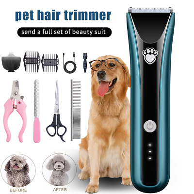 #ad Pet Professional Dog Grooming Clippers Kit For Dog Cat Hair Trimmer Scissors Set $9.55