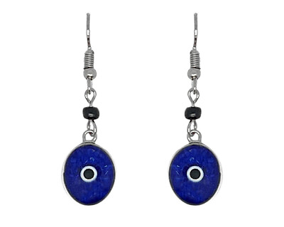 #ad Evil Eye Nazar Oval Geometric Earrings Handmade Chipstone Boho Spiritual Jewelry $12.99