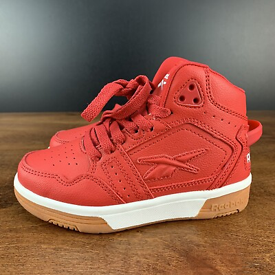 #ad Reebok Classic Boys Size 11K Red High Top Lace Up Sneaker Shoes $69.70