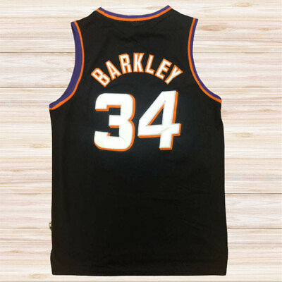 #ad 34 Charles Barkley Phoenix Suns Hardwood Classics Mens Black Jersey $38.85