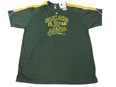 #ad New Oakland Athletics A#x27;s Mens Size 2XL Green Majestic Shirt $45 $14.44
