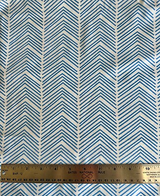 #ad FABRIC CHEVRON blue white 1 yd 12 in cut cotton Spoonflower in stock $10.99