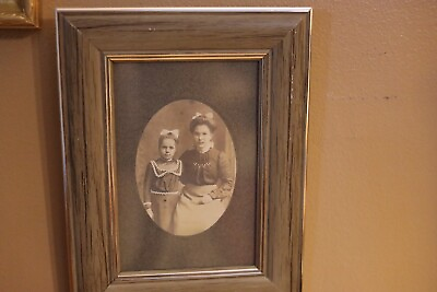#ad antique black and white photo Of Two Children $15.00