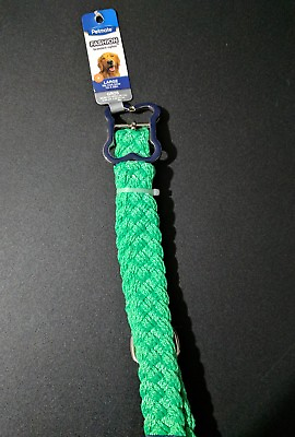 #ad Petmate Fashion braided nylon large breed green dog collar NEW $7.34