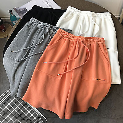 #ad Loose Shorts Pockets Comfortable Solid Color Drawstring Shorts Women $14.32