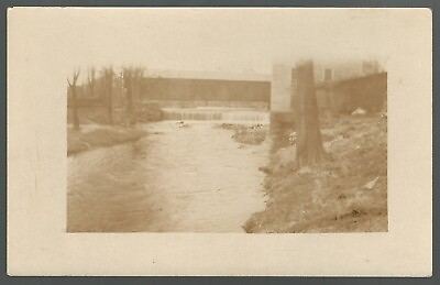 #ad RPPC Bridge Over A Mini Waterfall Next To A Gristmill Chester Vermont $10.39
