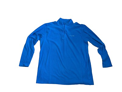 #ad Columbia Pullover 1 4 Zip Men#x27;s Size XL Light Fleece Blue $14.99