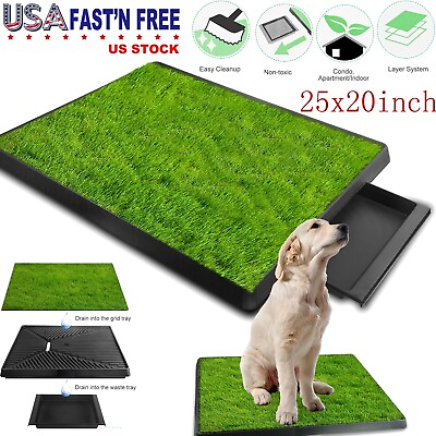#ad Indoor Puppy Dog Pet Potty Training Pee Pad Mat Tray Grass House Toilet W tray $133.21