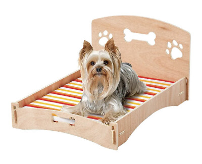 Pet Store Wooden Dog Bed Elevated w Cushion Washable Raised Sofa Cat Puppy $29.99