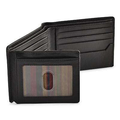 #ad Black Leather Wallet for Men with RFID Blocking Bifold High Capacity with S... $44.32