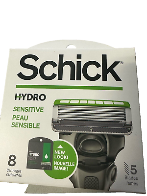 #ad Schick Hydro 5 SENSITIVE Refill Razor Blade 8 Cartridges NEW IN BOX $14.99