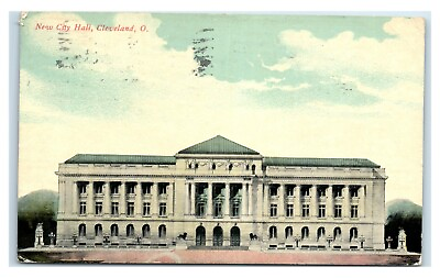 #ad Postcard New City Hall Cleveland Ohio 1912 L59 $1.99