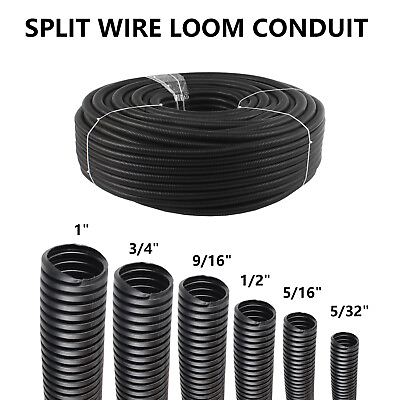 #ad Split Wire Loom Conduit Convoluted Tubing Flex Harness Cable Protector Cover Lot $161.49
