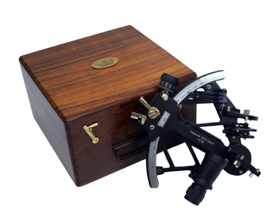 #ad Antique Nautical Black Tamaya Sextant Working Navigation Wooden Box Collectibles $142.39